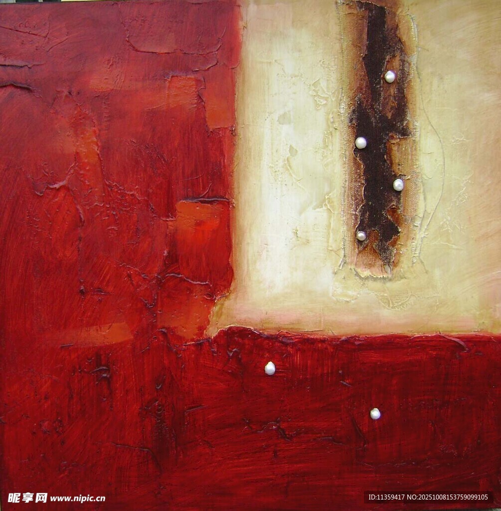 抽象紅白色調(diào)藝術(shù)畫作