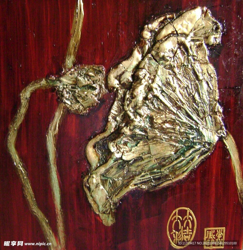金色立體荷花藝術(shù)裝飾