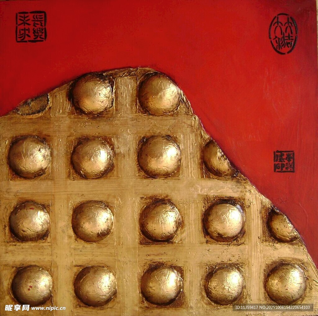 古銅質(zhì)感凸起圖案特寫