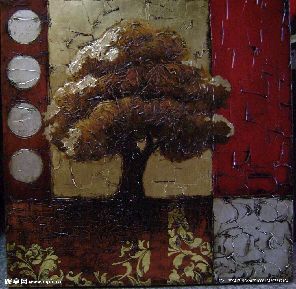 抽象藝術(shù)風(fēng)格的樹木畫作
