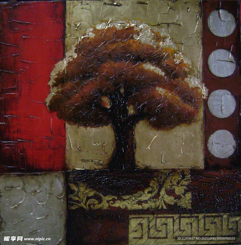 復(fù)古風(fēng)格樹主題藝術(shù)畫作