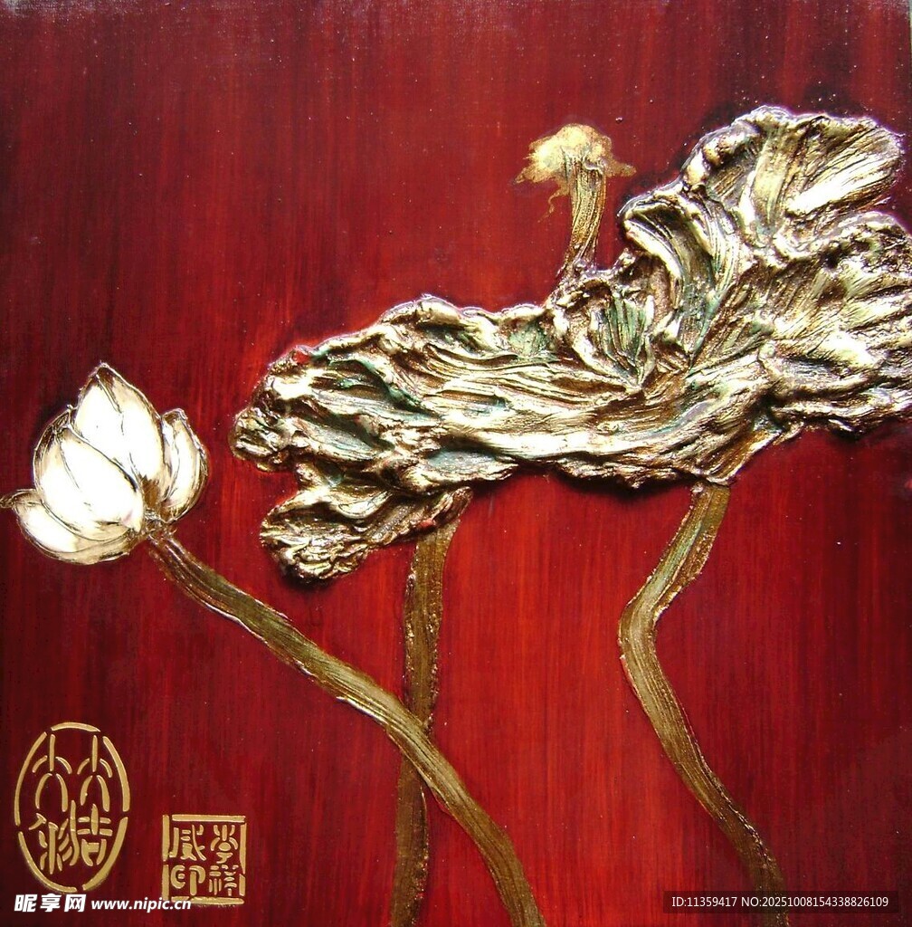 金荷映紅背景顯雅致