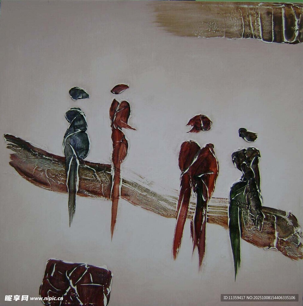 枝頭彩鳥圖
