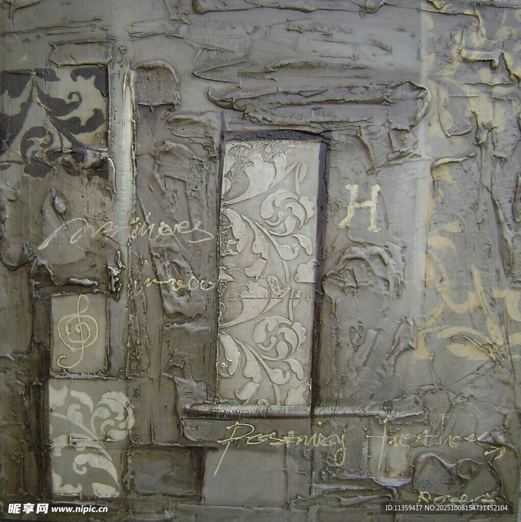 復(fù)古雕花墻面紋理細(xì)節(jié)