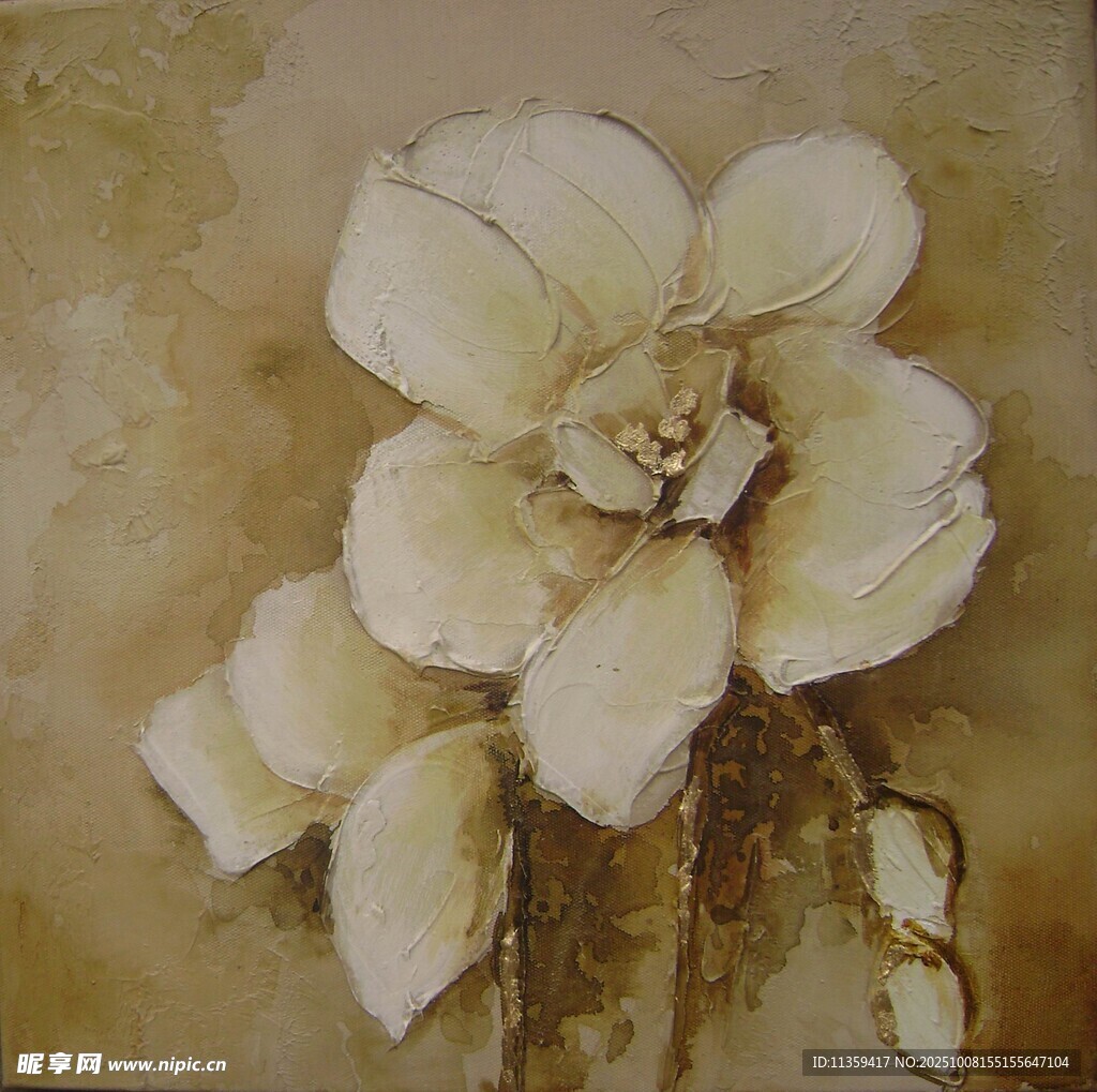 復(fù)古風(fēng)白色花卉藝術(shù)畫(huà)