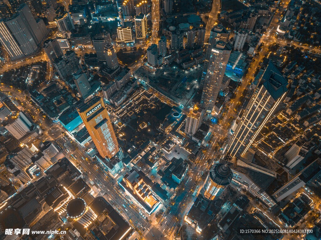 城市夜景俯瞰絢麗燈光秀