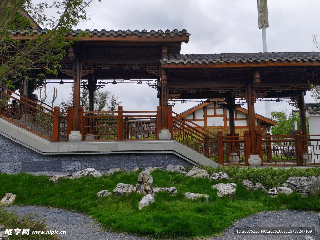 中式園林景觀涼亭美景