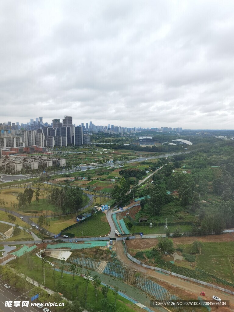 城市景觀與綠地俯瞰圖