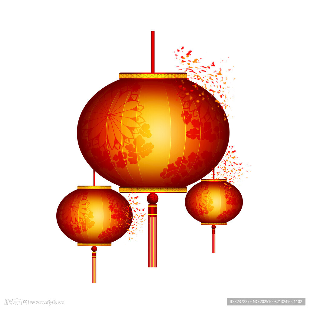 傳統(tǒng)中式紅燈籠裝飾圖