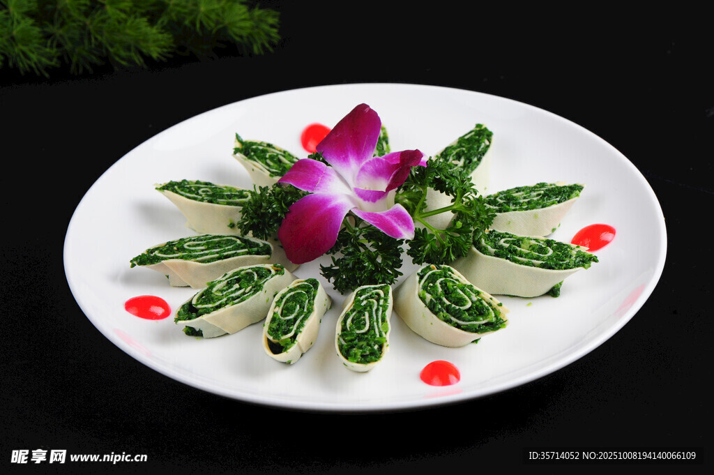 蘭花擺盤青菜卷
