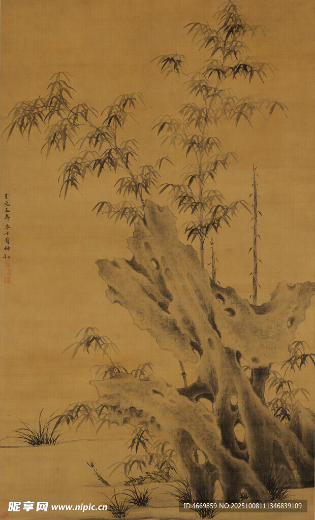 古意水墨竹景圖