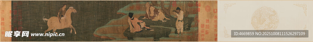古代人物騎馬場(chǎng)景圖