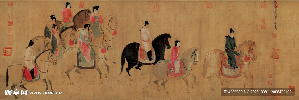 古代人物出行場景圖
