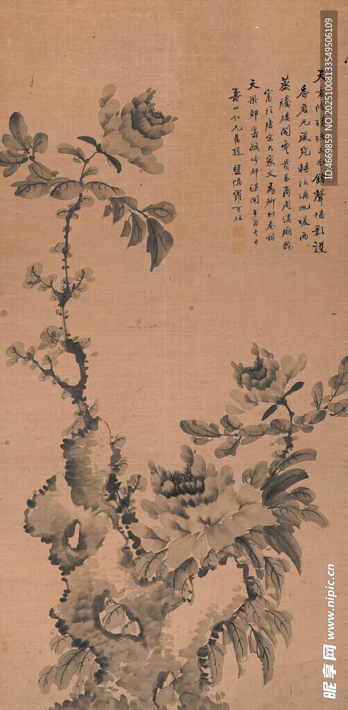 水墨花卉圖