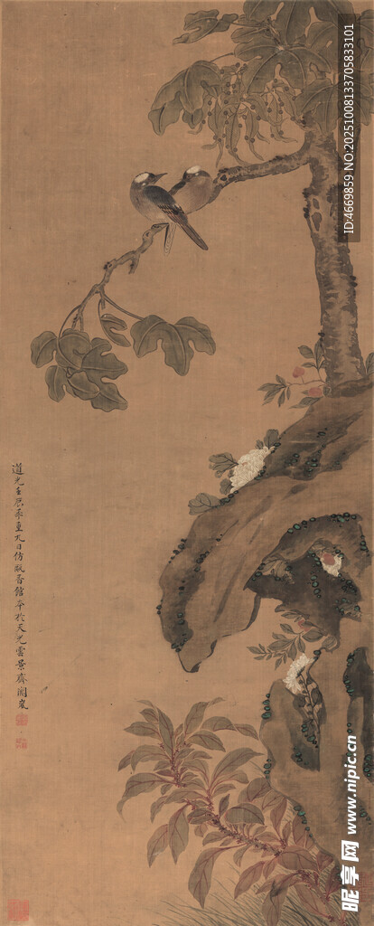 古意山水人物畫