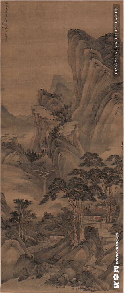 古代山水墨畫風景圖