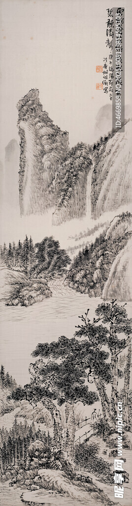 水墨山水國(guó)畫風(fēng)景圖