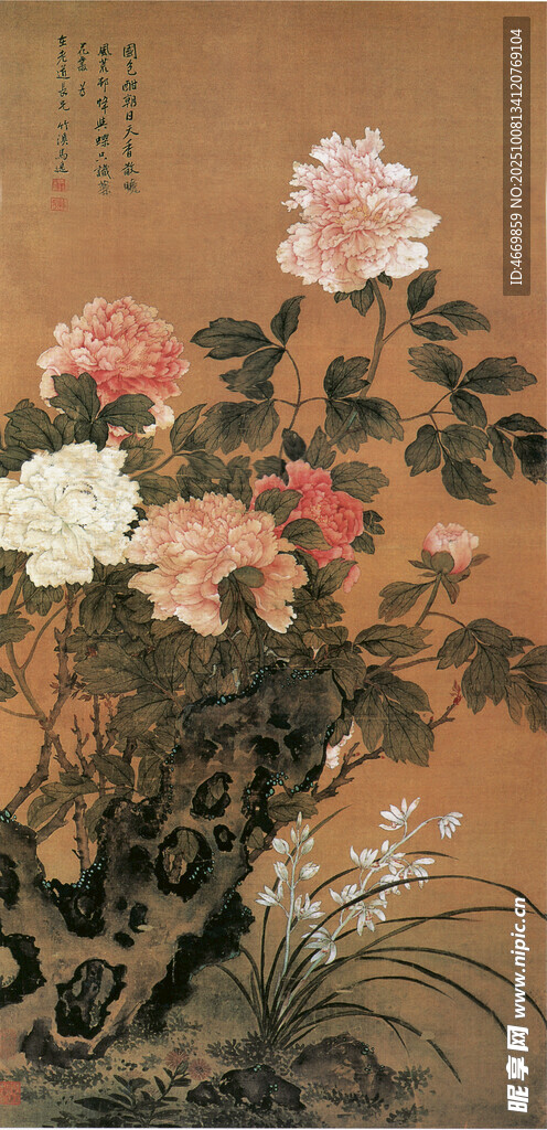 古畫中的繁花綻放