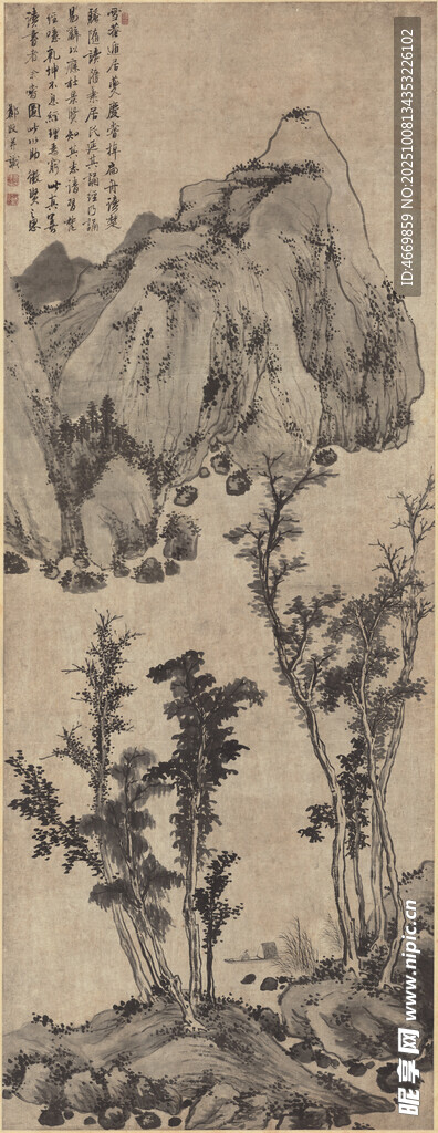 水墨山水古畫風(fēng)景圖