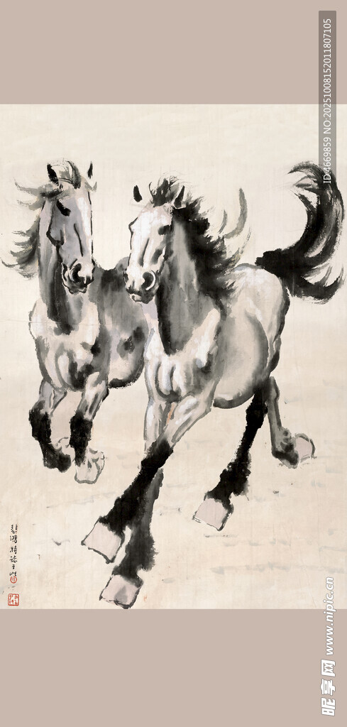 奔騰駿馬圖