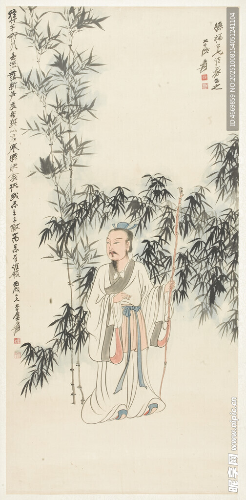 古代人物竹林雅趣圖