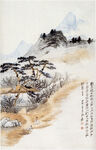 水墨山水松樹(shù)國(guó)畫(huà)作品