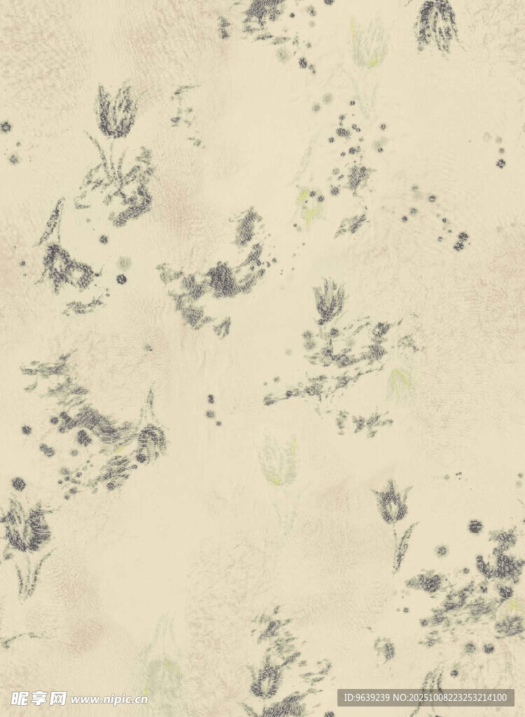 水墨風(fēng)格抽象花卉圖案