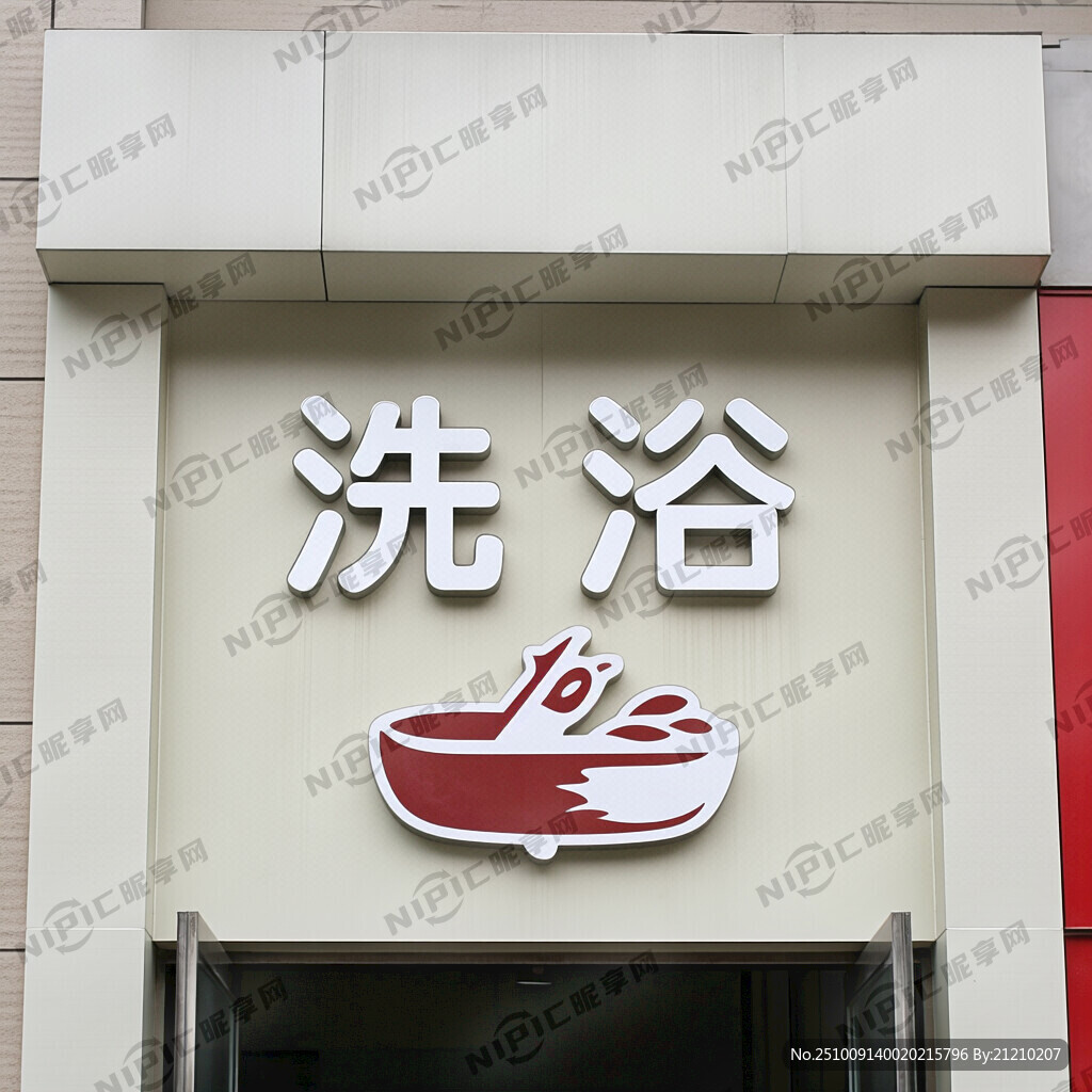 關(guān)于洗浴的門頭廣告