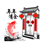年年有余中式門魚圖