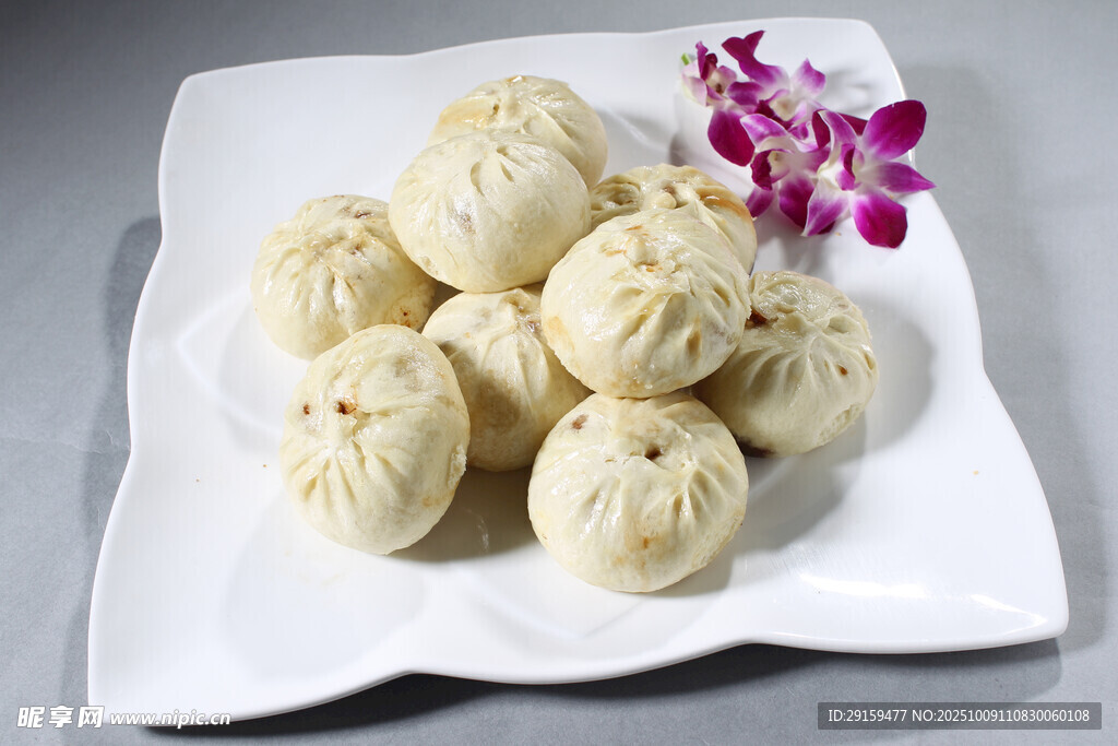 美味包子擺盤精致