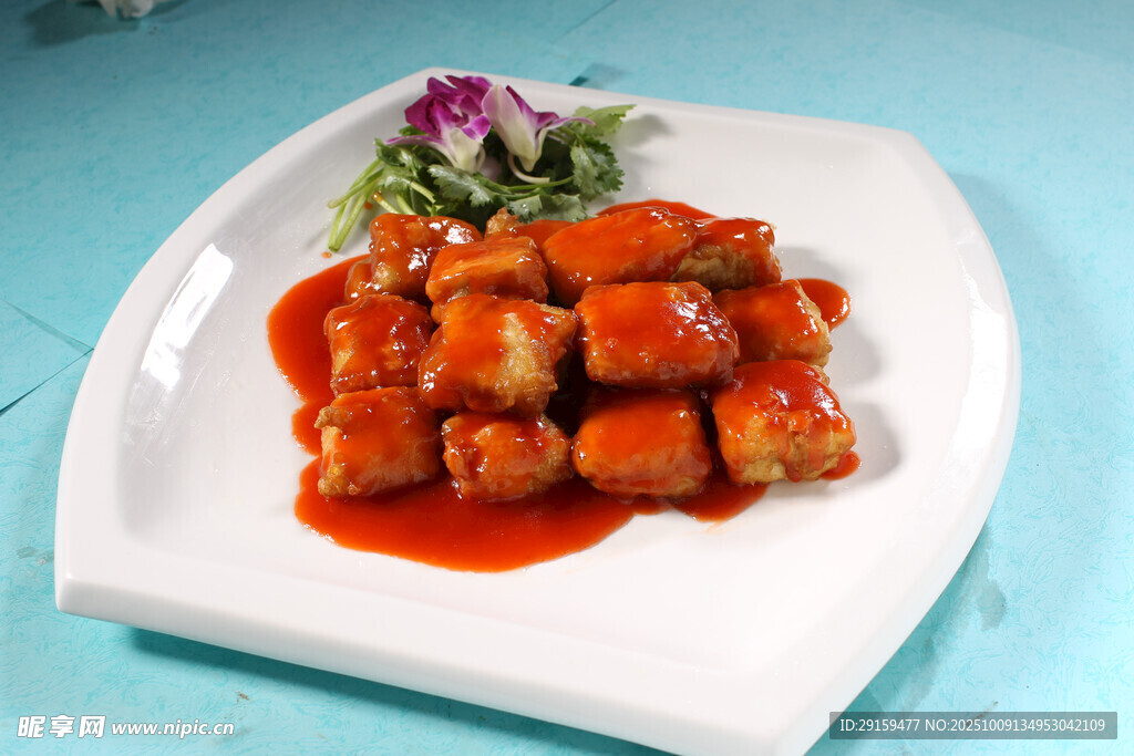美味紅燒肉塊擺盤精致