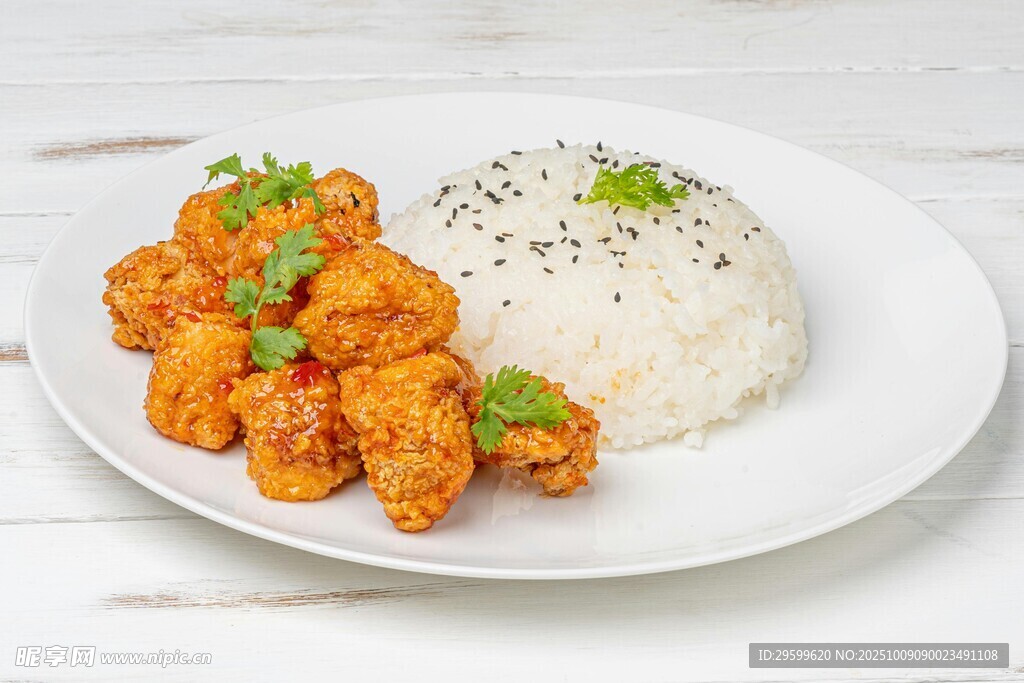 香酥炸雞配米飯