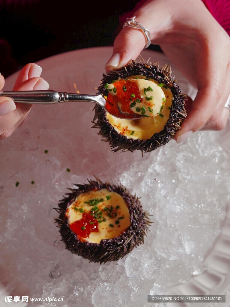 精致魚子醬美食特寫