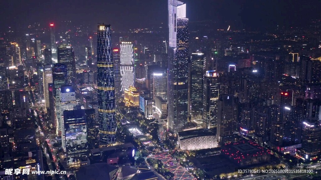 繁華都市夜景俯瞰