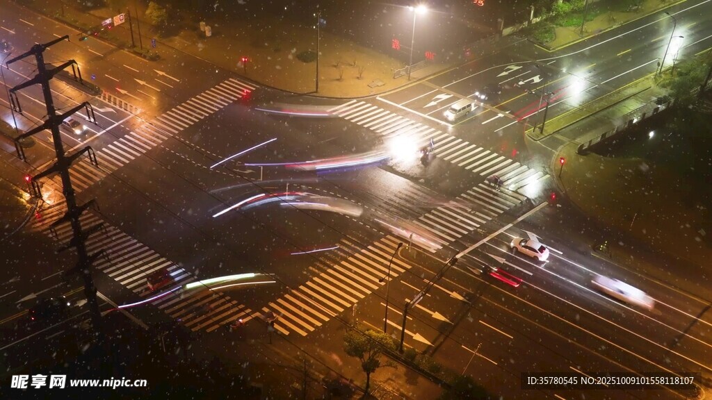 城市夜景車流光影軌跡