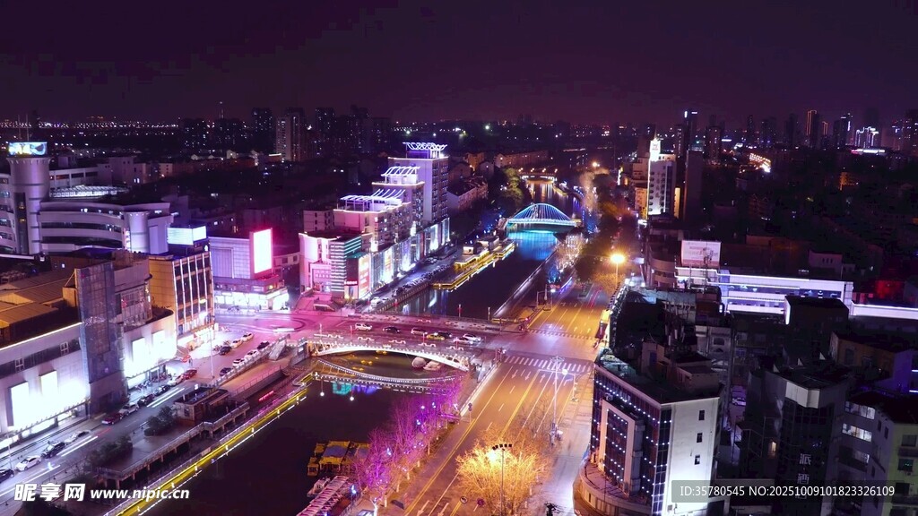 城市璀璨夜景俯瞰圖