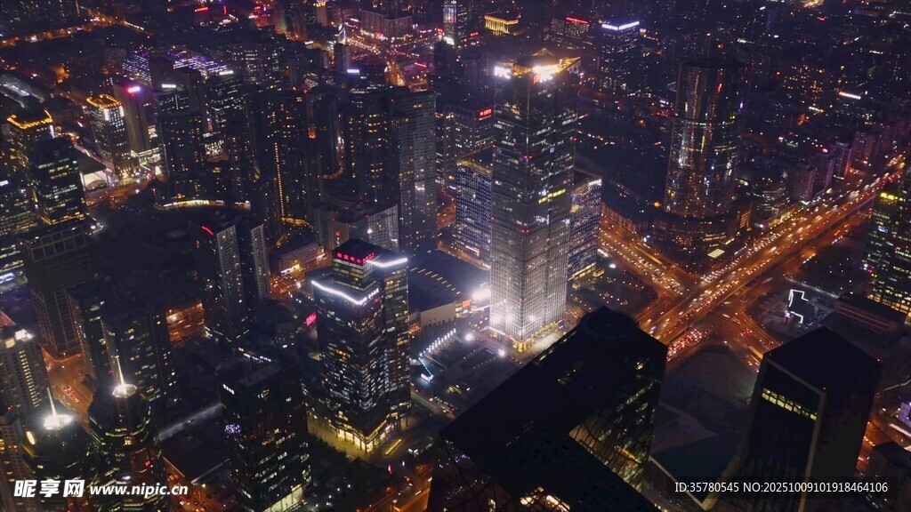 璀璨都市夜景俯瞰圖