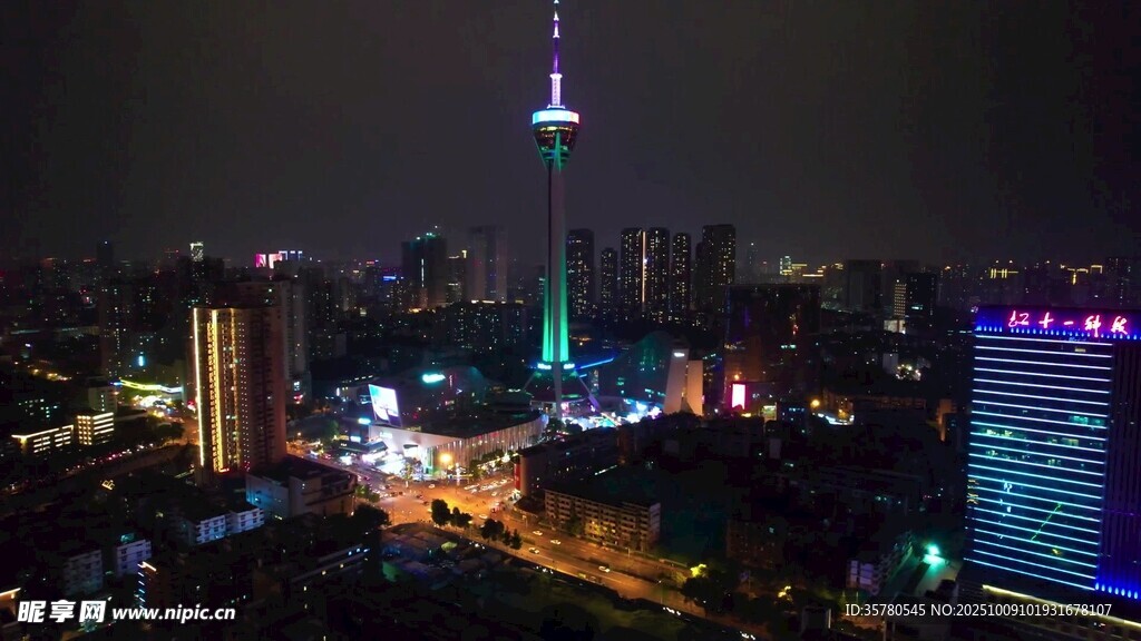 城市璀璨夜景俯瞰