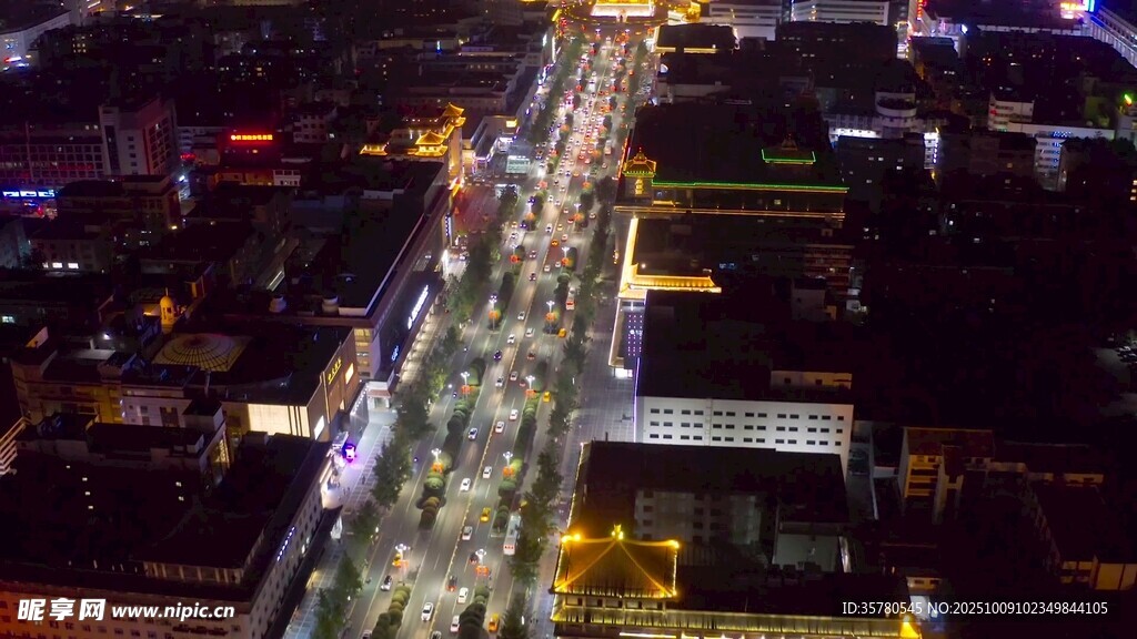 城市夜景車(chē)流燈光璀璨