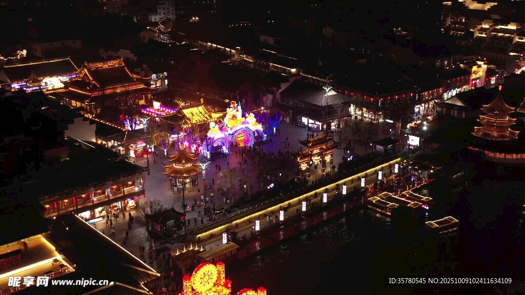 城市夜景璀璨燈光秀