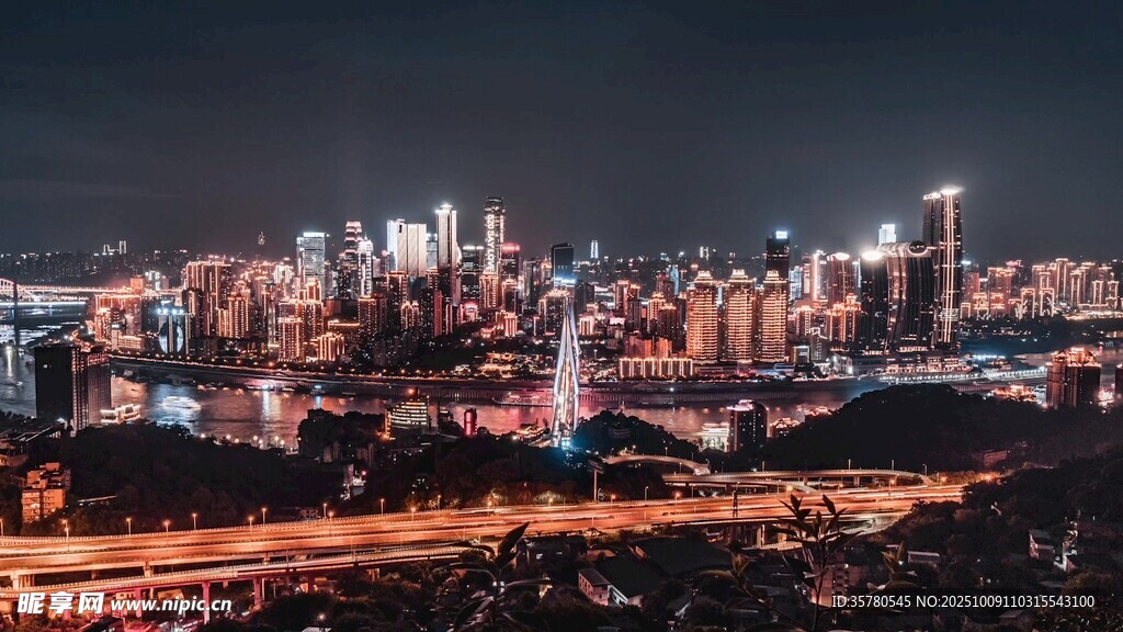 璀璨都市夜景俯瞰圖