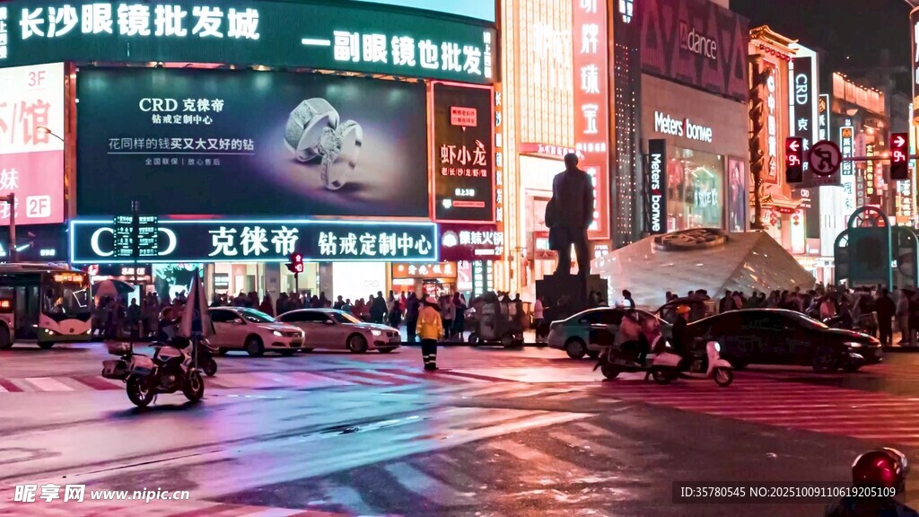 繁華都市夜間街景
