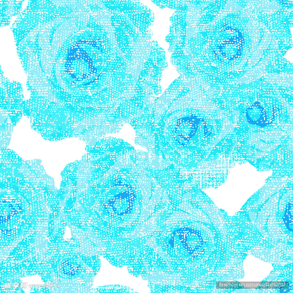 藍(lán)色水彩風(fēng)花朵圖案背景