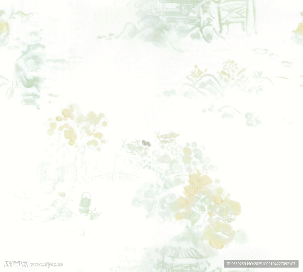 淡雅水墨風(fēng)花卉背景圖