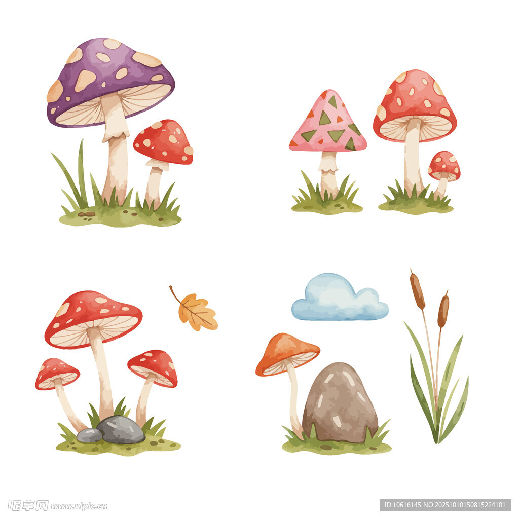 可愛蘑菇插畫 