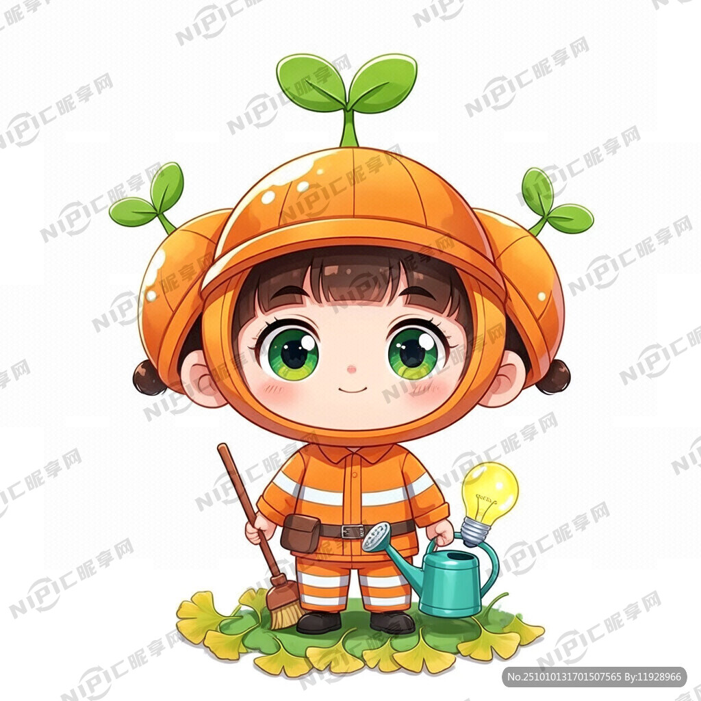 Q 版三頭身 頭部嫩芽造型
