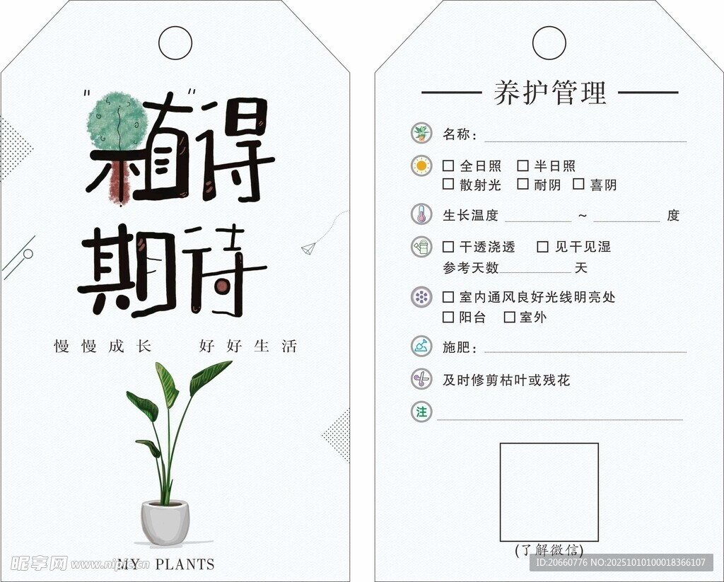 簡(jiǎn)約植物風(fēng)期待卡片設(shè)計(jì)