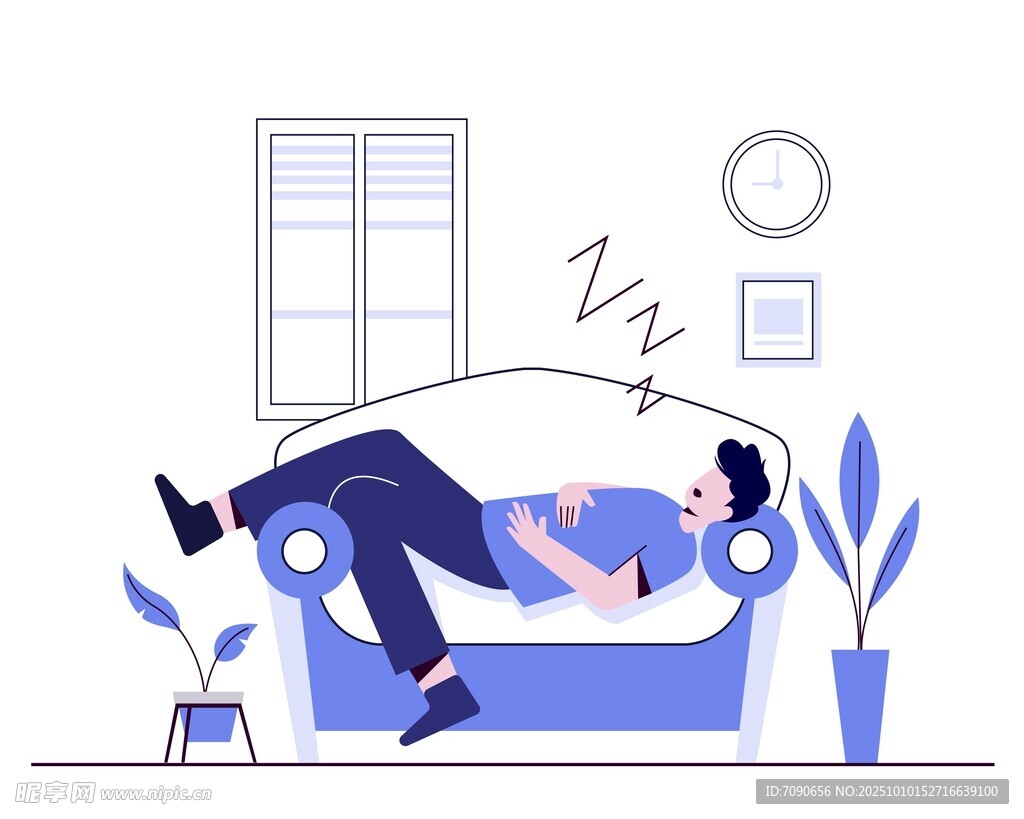 沙發(fā)上小憩的男子
