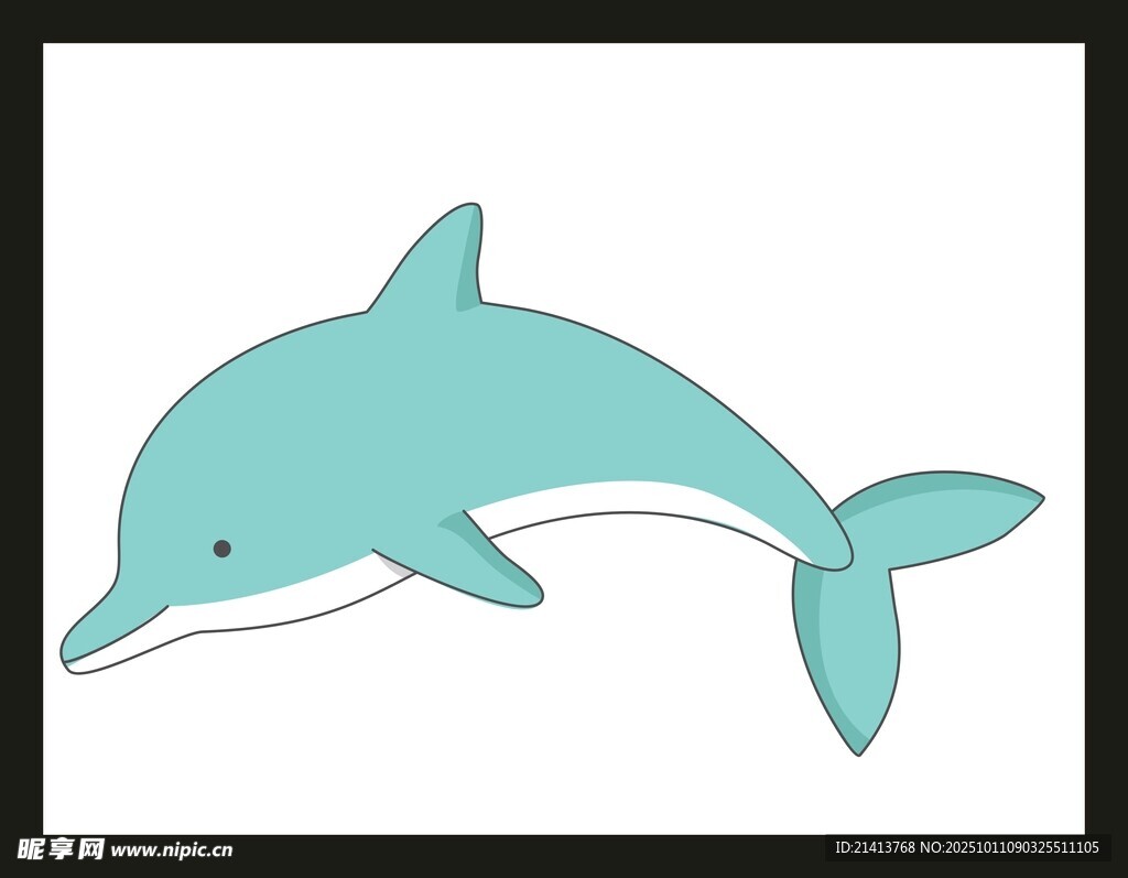 可愛海豚插畫