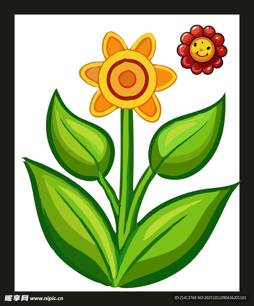 可愛花朵插畫